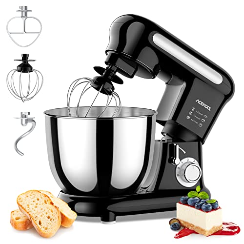 Batidora Amasadora Repostería Profesional 3.5L Acekool MC3 con 6 Velocidades 1000W Robot Cocina Orbital Multifuncional con Amasador Batidor Varillas