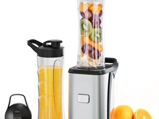 Batidora de Vaso Individual 350W, Licuadora Portátil con 2 Botellas de 600 ml, sin BPA, 4 Cuchillas de Acero Inoxidable, 25,000 r/min, Smoothie Maker Portatile para Smoothies, Frutas y Verduras