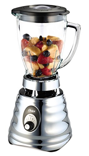 Batidora Oster BVLB07-ES 4655, 600 W, 1.25 litros, 0 Decibelios, Vidrio, 3 Velocidades, Cromo,Sin motor reversible