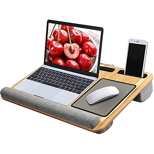 BCM Mesa Soporte para Portátiles con Almohadillas Antiestrés Cómoda Bandeja Multiusos Soporte Móvil Tablet Alfombrilla Ratón BN1044