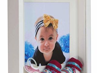 BD ART 28 x 28 cm Box 3D Marco de Fotos con Paspartu 20 x 20 cm, Blanco