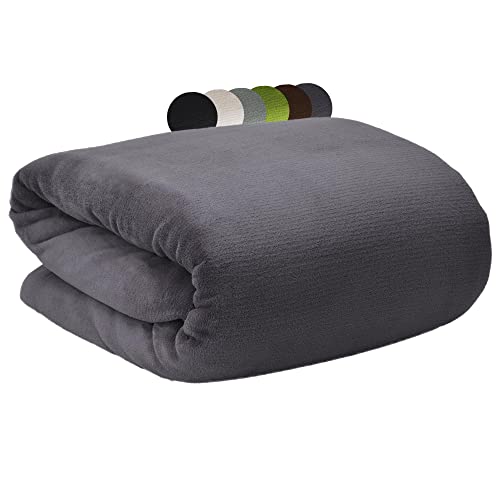 Beautissu Aurelia Manta de Sofa 130x150 cm – Manta Suave para el Sofa o para Cama de Microfibra como Colcha o Cubrecama - Manta Antracita para Todas Las Temporadas