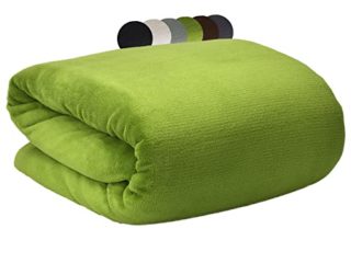 Beautissu Aurelia Manta de Sofa 220x240 cm – Manta Suave para el Sofa o para Cama de Microfibra como Colcha o Cubrecama - Manta Verde para Todas Las Temporadas