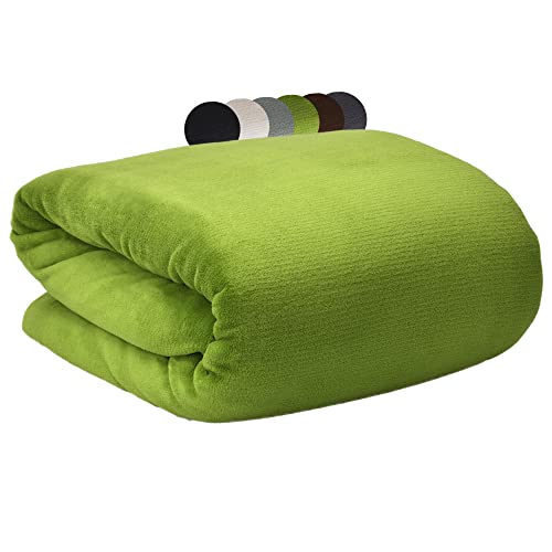 Beautissu Aurelia Manta de Sofa 220x240 cm – Manta Suave para el Sofa o para Cama de Microfibra como Colcha o Cubrecama - Manta Verde para Todas Las Temporadas