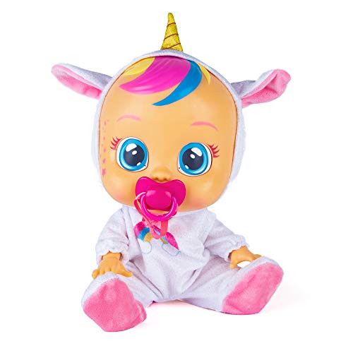 Bebés Llorones Fantasy Dreamy Unicornio Muñeca interactiva Que llora de Verdad con Chupete y Pijama - Juguete y Regalo para niñas y niños +18 Meses