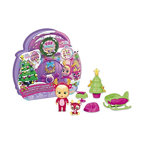 BEBÉS LLORONES LÁGRIMAS MÁGICAS Calendario de Adviento de Rosie | Calendario navideño con la muñeca Rosie, su Mascota y 33 Accesorios - Muñeco regalo para niños y niñas +3 Años