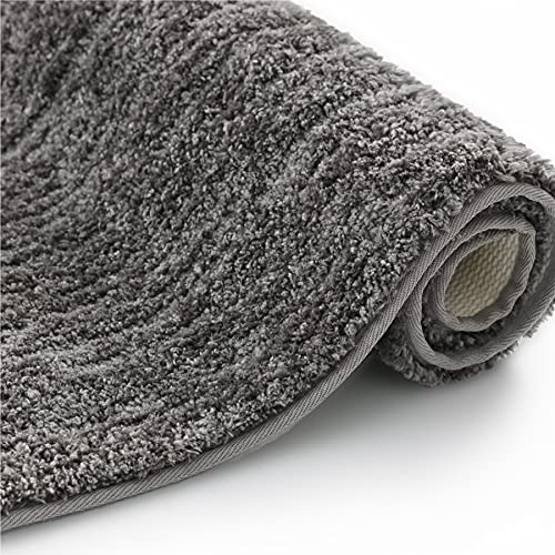 Bedsure Alfombra Baño Antideslizante 50x80 - Alfombrilla Baño Barata Suave y Superabsorbente, Alfombra Ducha de Látex Grande Lavable a Máquina, 80x50 cm Gris