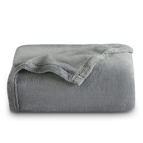 Bedsure Manta Sofa Grande Invierno - Manta Cama 90 de Franela Extra Suave, Mantas 150x200 cm Cubre Sofas, Gris