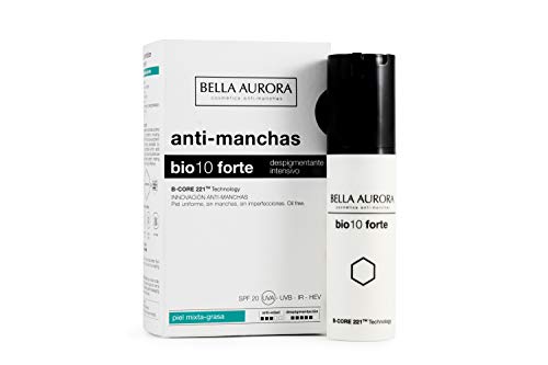 Bella Aurora Tratamiento Anti-Manchas Intensivo Piel Mixta-Grasa SPF 20, 30 ml | Crema Anti-edad para Manchas en la Cara | Despigmentante Facial Piel | Bio 10 Forte