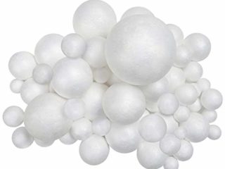 Belle Vous Bolas de Porexpan Blanco para Manualidades en 6 Tamaños (Pack de 88) Piezas de Poliestireno Extruido para Manualidades, Fiestas, Decoraciones de Navidad y del Hogar