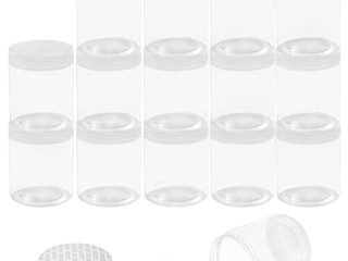 Belle Vous Botes de Plastico Transparente con Tapas (Pack de 15) 240 ml - Tarros Redondos Vacíos Libres de BPA - Recipientes para Alimentos, Slime, Especias Secas, Frutas y para Viajes