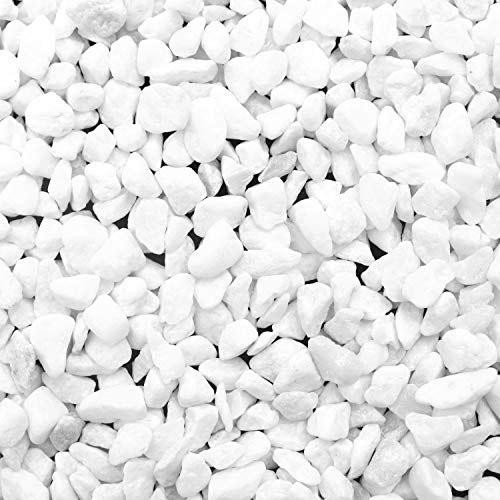 BELLE VOUS Piedras Decorativas Blancas Natural (Bolsa de 3,6 kg) 1,2cm Mini Piedras Blancas Variadas - Grava Jardin de Rio para Relleno de Jarrón, Macetas, Paisajismo, Acuario, Hogar y Jardín