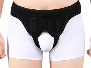 Belltop - Cinturón para hernia inguinal - Braguero para soporte de hernia ingual - Lado izquierdo y derecho (M - 81 a 95 cm (Cadera))