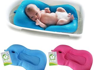 belupai Alfombrilla de baño para bebé recién nacido, plegable, para bañera, asiento de bañera y asiento de bebé(Azul)