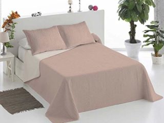 BENENETTAHOME Colcha bouti Lisa Bicolor Reversible. Cama 150. Beige-Crema.