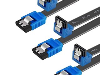 BENFEI Cable SATA III,3 Unidades, 6 Gbps, ángulo Recto de 90 Grados, con Cierre de Cierre, 45,72 cm, para Disco Duro SATA, SSD, Controlador de CD, Grabador de CD