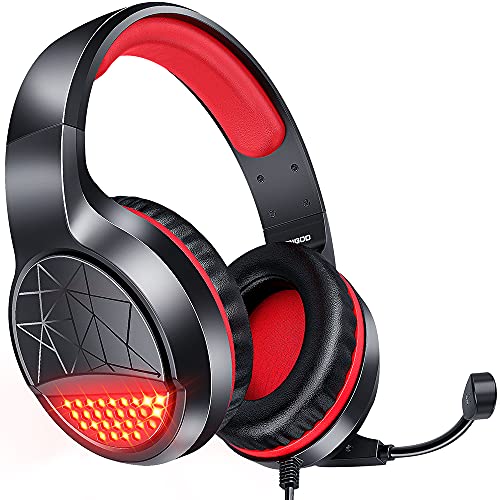 BENGOO G9900 Gaming Headset Auriculares para PS4 PS5 Xbox One PC Controller, Auriculares con aislamiento de ruido con micrófono, Sonido envolvente de graves para Super Nintendo Sega Dreamcast Sony PSP