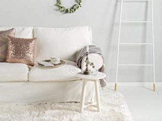 benuta Alfombra Shaggy de Pelo Largo Lea, Color Blanco, 140 x 200 cm, para Dormitorio y salón