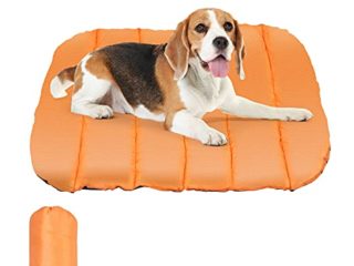 Beowanzk Cama Perro/Gato Antiestres Antimordeduras Elevada Cojin Colchon Perro Lavable Colchoneta Viaje Relajantes Cunas para Perros Exterior Impermeables Plegable Portatil(Grande, Naranja)