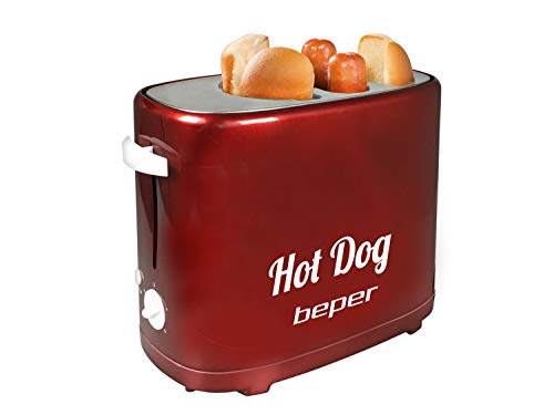 BEPER BT.150Y/RD Máquina para Hacer Perritos Calientes Hot Dog, 750 W, Acero Inoxidable