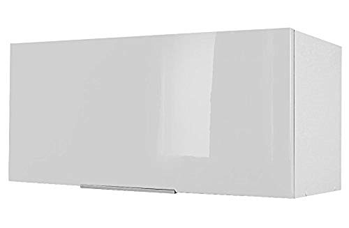 Berlioz Creations - Mueble Alto de Cocina sobre Campana extractora, Otros, Blanco Muy Brillante, 80 x 34 x 35 cm