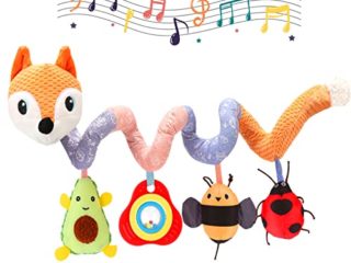BestCool Espiral Cochecito, Juguete Colgantes Activity Muñeco de Peluche con Caja de Música Incorporada Sonajero BB Dispositivo para Cochecito de Recién Nacido Asiento de Coche Cochecito Sensorial