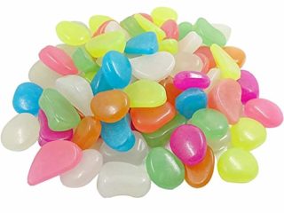 Bestgle 50 pcs Piezas Piedras Luminosas Stone Brillante Roca Fluorescente Adorno pecera para para jardín hogar Aire Libre Parques peceras Acuario Decoración