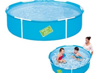 BESTWAY 56283 - Piscina Desmontable Tubular Infantil Mi Primera Piscina 152x38 cm 580 Litros con Válvula de drenaje Marcos Anticorrosión y Parche de Reparación