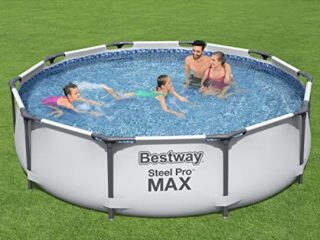 BESTWAY 56408 - Piscina Desmontable Tubular Steel Pro Max 305x76 cm Redonda con Depuradora Cartucho 1.249 L/H, Válvula de Drenaje y Fácil Instalación 4.678 litros