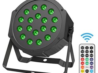 BETOPPER Luces Dj Luces Discoteca Todo Color 18 LED 3 en 1 RGB DMX512 y Control Remoto Adecuada para Bodas, Espectáculos,Bares, Salas Multifuncionales,Fiesta de Navidad