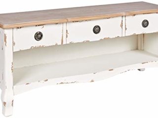 Better & Best 0952511 Consola baja TV en madera decapada de madera, color: madera y blanca