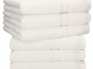 Betz Juego de 6 Toallas de Lavabo Palermo 100% algodón 50x100 cm Colores Diversos (Blanco)