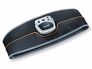 Beurer EM 35 Electroestimulador EMS Cinturón Abdominal,5 programas de entrenamiento, 4 electrodos agua sin necesidad de geles ni recambios, pantalla LCD, 75-140cm cintura