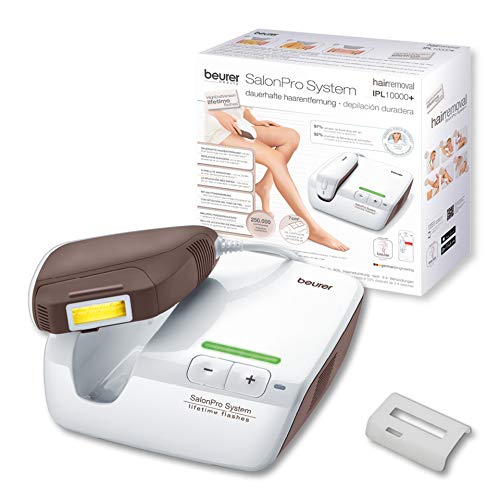 Beurer IPL 10000+ Depiladora de luz, depilación permanente, probado clínicamente, área de luz extra grande 250.000 pulsaciones, 3 niveles intensidad, filtro UV, app IPL Color Blanco