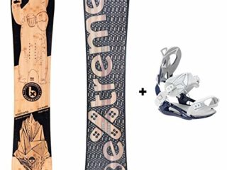Bextreme Pack Tabla Snowboard Freestyle Diamond 2020 con Fijaciones SP Private. Snow Wide para Hombre y Mujer Fabricado con Bambu, Haya y álamo. (Fijaciones SP 42,5-44,5 EU, 157cm)