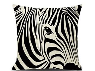 Beydodo Cojin Cama,Cebra,Funda Cojines 50x50 Funda de Cojin Salon Negro Blanco