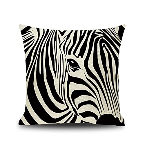 Beydodo Cojin Cama,Cebra,Funda Cojines 50x50 Funda de Cojin Salon Negro Blanco