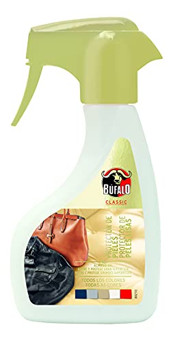 Búfalo Classic - Spray Protector de Pieles, Nutre, Protege y da Brillo a Grandes Superficies, Calzado y Bolsos, Apto para Todos los Colores - Spray de 250ml