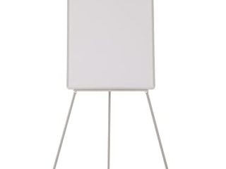 Bi-Office Pizarra Blanca con Caballete de Trípode Basic, 70 x 100 cm, Rotafolios con Marco Gris, con Bandeja y Clip Ajustable para Bloques