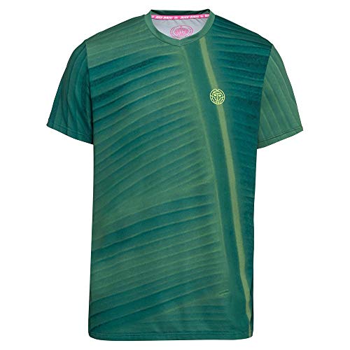 BIDI BADU V-Neck tee Enkil Tech-Camiseta de Cuello de Pico, Hombre, Verde Oscuro, Azul Oscuro, Small