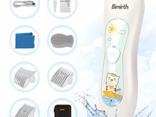 Bimirth Maquina Cortar Pelo para Bebe, Cortapelos Silencioso para Niños, en Bolsa para Fácil Almacenamiento, Recargable por USB, Resistente al Agua, 3 Peines Guía, con Safe Ceramic Blade (With Bag)