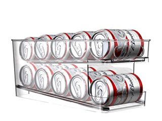 BingoHive Rodante Organizador De Latas Para Nevera Dispensador Latas Frigorifico Refrigerador Cocina Despensa Almacenamiento 10 latas de tamaño estándar de 330ML Cerveza Refrescos Soda Bebidas