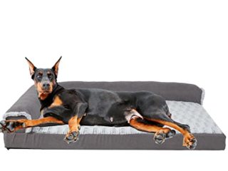 BingoPaw Cama Perro Grande XXXL Cama para Perros Gigantes, 140x120x12cm Camas Perros Grandes con Espuma Ortopédica Sofa Perro con Funda Desenfundable Lavable Impermeable,Gris