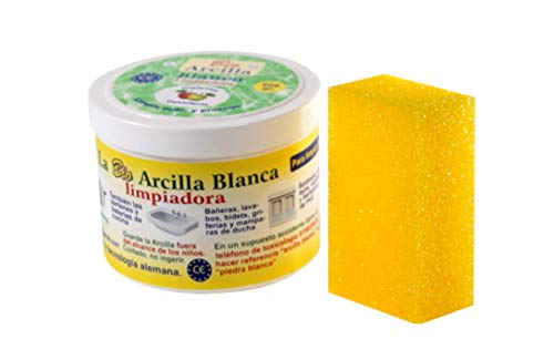 Bio Arcilla Blanca Limpiadora con esponja incluida (dentro del tarro) 600 GR
