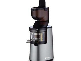BioChef Atlas Whole Slow Juicer - extractor de zumos COLD PRESS, licuadora en frío ¡Exprime frutas enteras como manzanas, naranjas, zanahorias y remolachas! (Blanco) (Plateado)