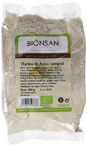 Bionsan Harina de Arroz Integral | 6 Paquetes de 500 gr | Total: 3000 gr
