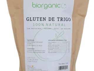 Biorganic Gluten de Trigo 100% Natural | 1 Kg | Keto | Vegano | Ideal para masas y para elaborar Seitán.