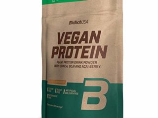 BioTechUSA Vegan Protein En polvo con sabor bebida a base de proteína vegetal, con bayas goji y acai en polvo, harina de quínoa, 2 kg, Maní