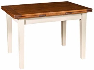 Biscottini - Mesa de comedor extensible de madera maciza de Tiglio, mesa de 120 x 80 cm, fabricada en Italia