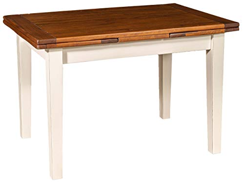 Biscottini - Mesa de comedor extensible de madera maciza de Tiglio, mesa de 120 x 80 cm, fabricada en Italia